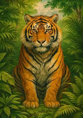 Majestic Tiger in Lush Jungle