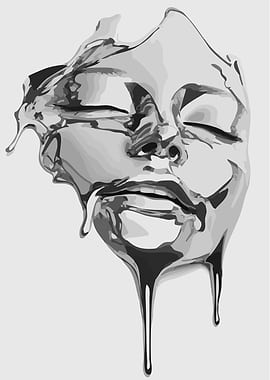 Melting Face Abstract Art