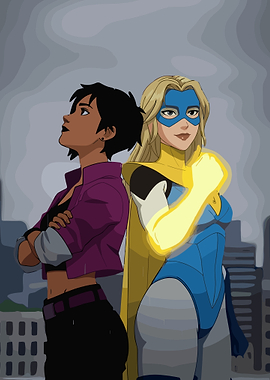 Two Heroines Back-to-Back Cityscape