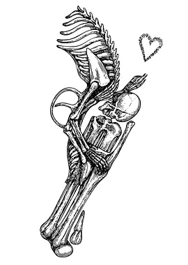 Skeletal Embrace with Heart