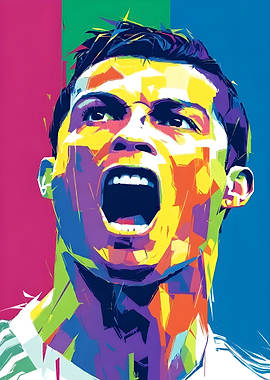 Cristiano Ronaldo Colorful Pop Art Portrait