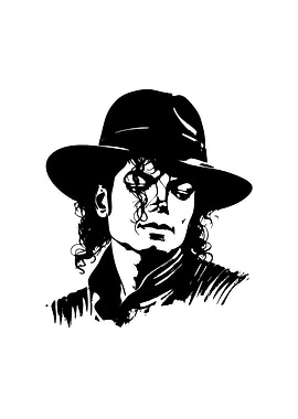 Michael Jackson Black and White Portrait