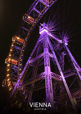 Vienna Ferris Wheel at Night