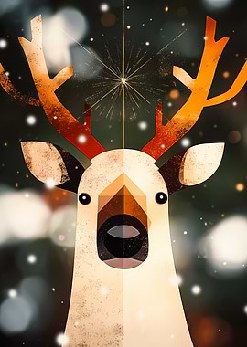 Geometric Reindeer with Starburst