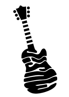 Black and White Guitar Silhouette