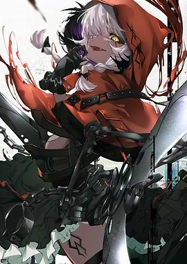 Anime Girl in Red Hood