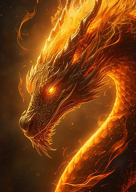 Fiery Dragon Portrait