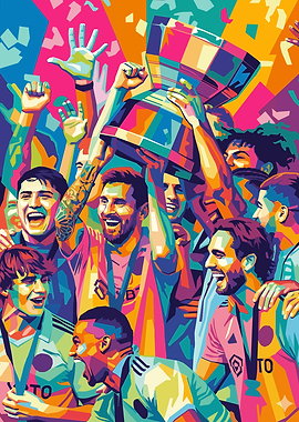 Inter Miami Victory MLS Cup 2025 Celebration Pop Art
