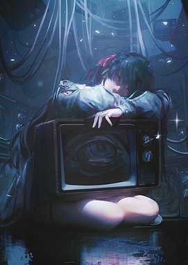 Girl with TV and Eye