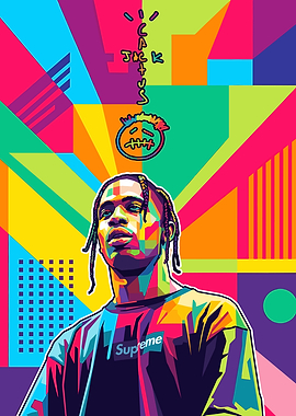 Travis Scott Pop Art Portrait