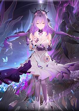 Girl with Purple Hair and Dress