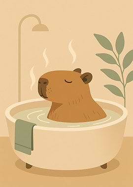 Capybara Bath Bathroom Shower Funny Animal Animal