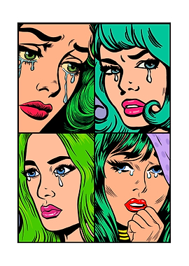 Pop Art Crying Women Collage