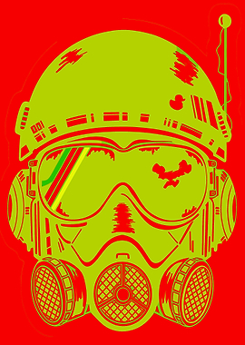 Gas Mask Helmet Graphic Art