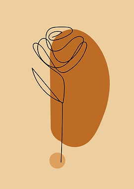 Minimalist Rose Line Art