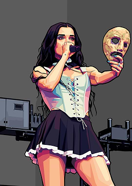 Poppy with Mask Digital Art