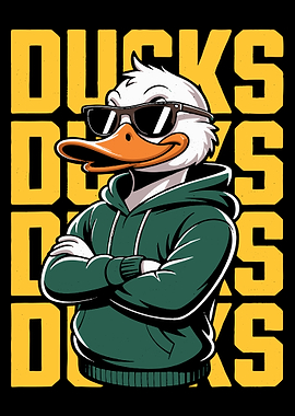 Cool Duck with Hoodie and Sunglasses