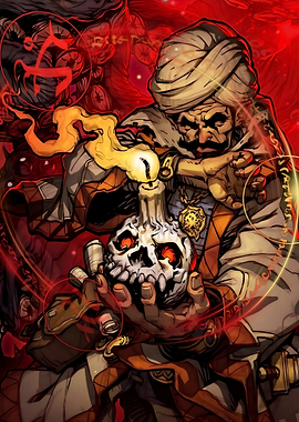 Mystic Man Holding Skull Candle