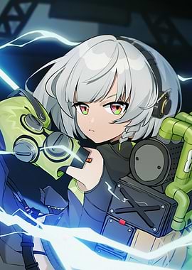 Anime Girl with Futuristic Gear