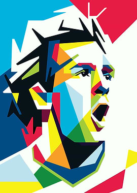 Lionel Messi Colorful Abstract Portrait