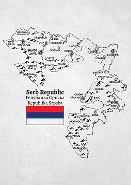 Handdrawn Map of the Serb Republic