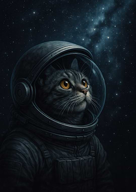 Astronaut Cat in Space
