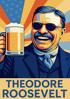 Theodore Roosevelt Beer Poster