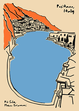 Positano, Italy illustration