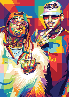 Lil Wayne and Chris Brown Pop Art
