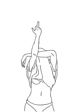 Minimalist Line Art: Woman with Gesture