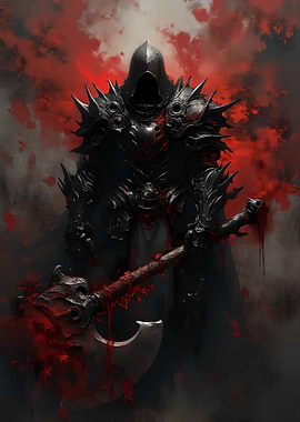 Dark Knight with Bloody Axe