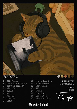 Cat with Headphones Album Cover