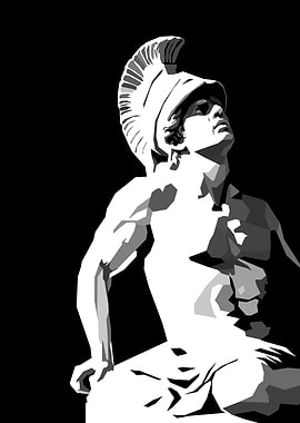 Monochrome Spartan Statue