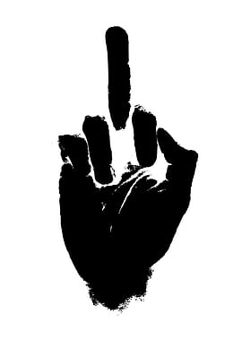 Middle Finger Hand Gesture Silhouette