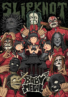 Slipknot and Babymetal Crossover Art