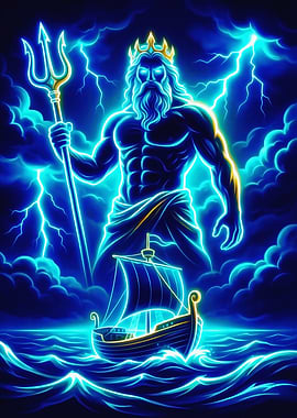 Poseidon and the Stormy Sea