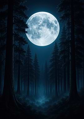 Full Moon over Dark Forest