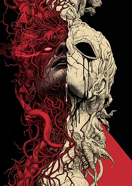 Split Face Horror Art