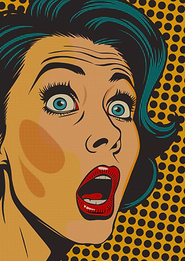 Pop Art Woman in Shock