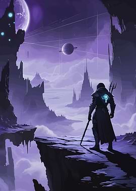 Fantasy Warrior on Alien Planet