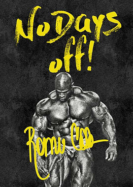 Inspirational Gym Poster – “No Days Off” Motivational Quote