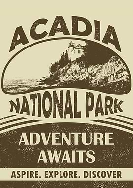 Acadia National Park Vintage Poster