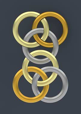 Interlocking Metallic Rings