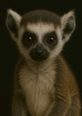 Ring-tailed Baby Lemur Portrait