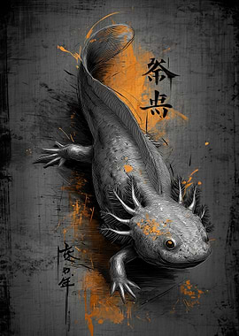 Ukiyo Minimalism Axolotl