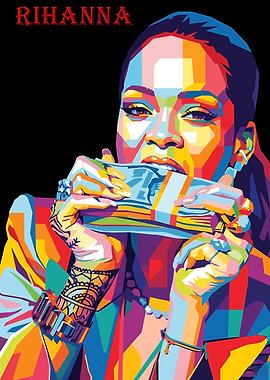 Rihanna Pop Art with Money