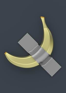 Banana duct taped to wall art