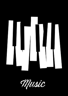 Piano Keys Minimalist Music Art