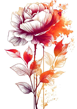 Rose with Watercolor Effect