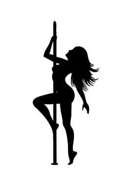 Silhouette of a pole dancer